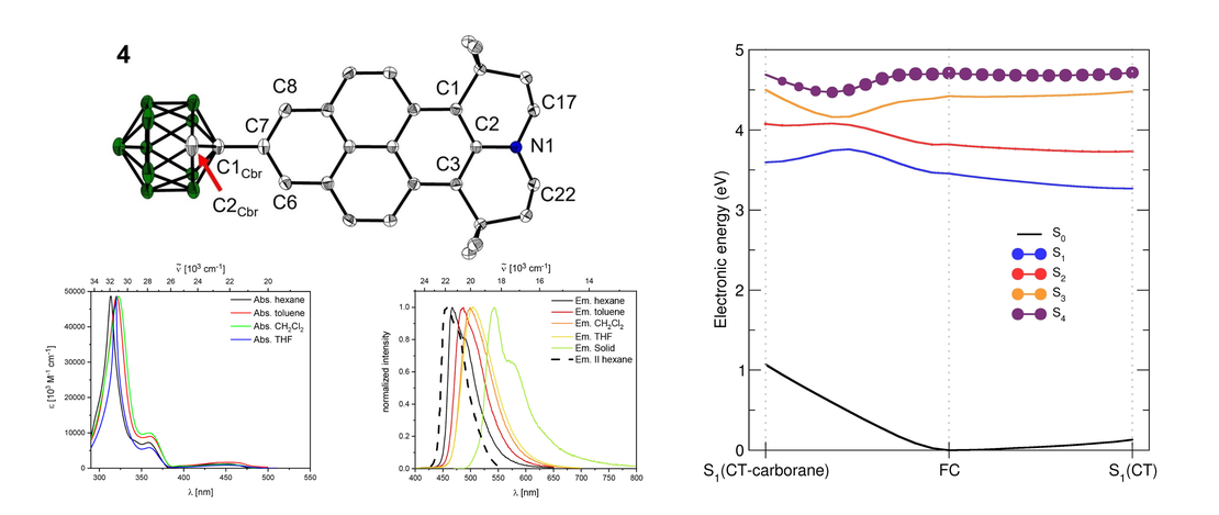 Synthesis, Photophysical and Electronic Properties of a D-π-A Julolidine-Like Pyrenyl-o-Carborane